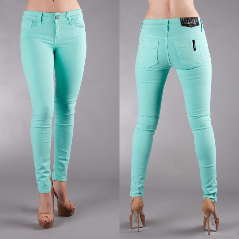 Black Orchid Jewel Jegging In Mint
